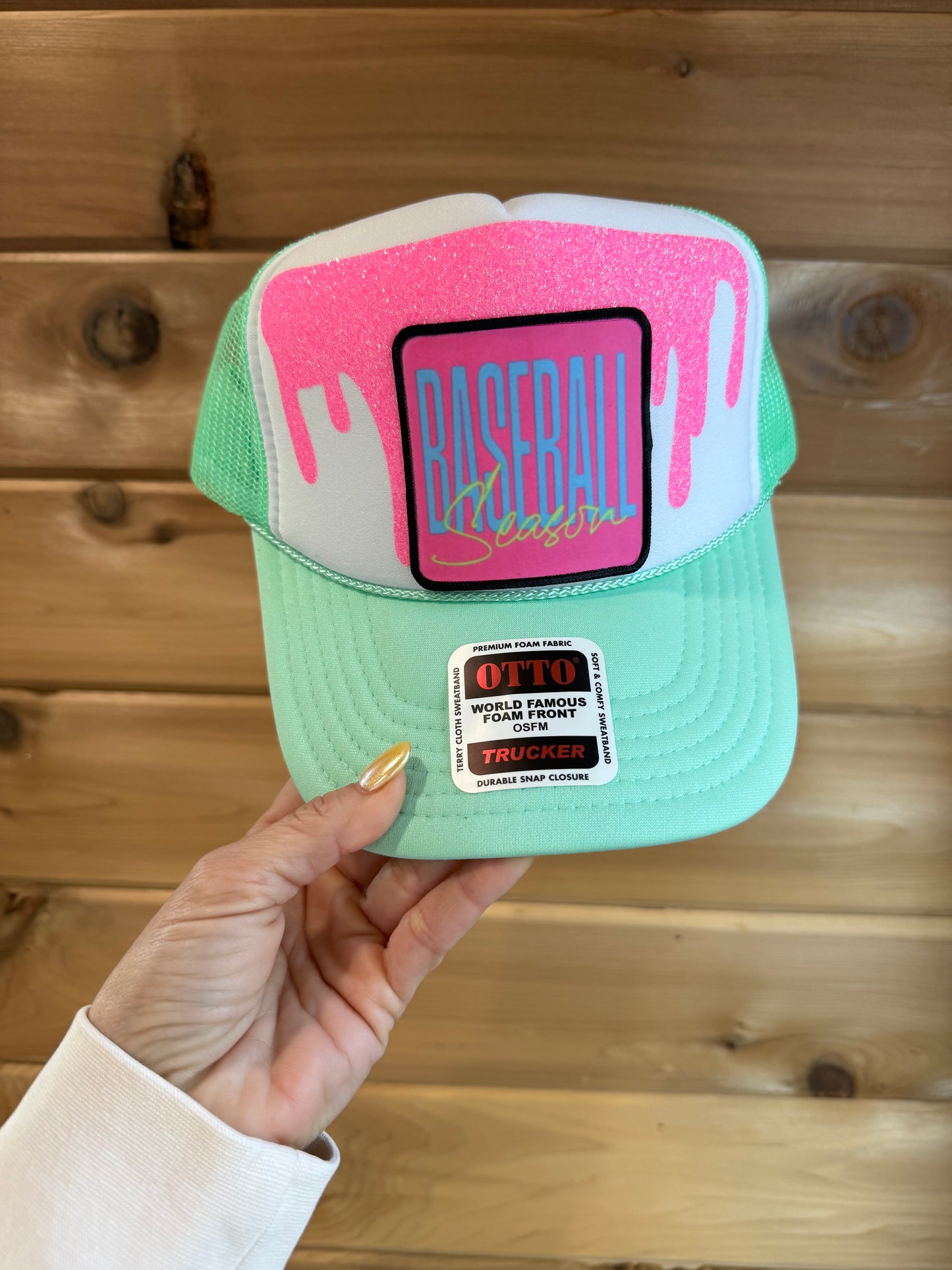 Baseball Season Drip Trucker Hat
