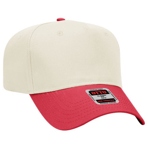 Cotton Blend Twill 5 Panel Mid Profile Custom Baseball Hat