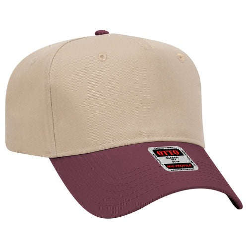 Cotton Blend Twill 5 Panel Mid Profile Custom Baseball Hat