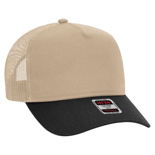 Cotton/Twill Mid Profile Custom Mesh Back Trucker Hat
