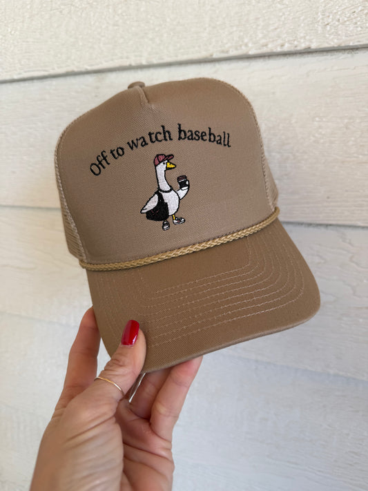 Off to Watch Baseball Hat