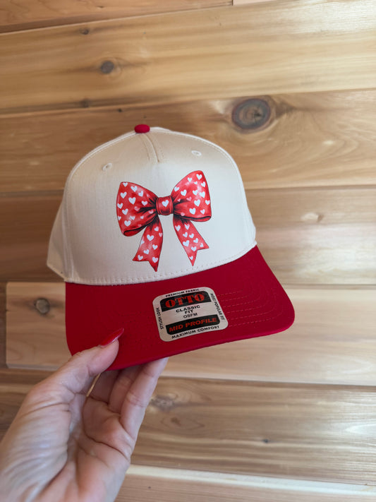 Red Heart Bow Trucker Hat
