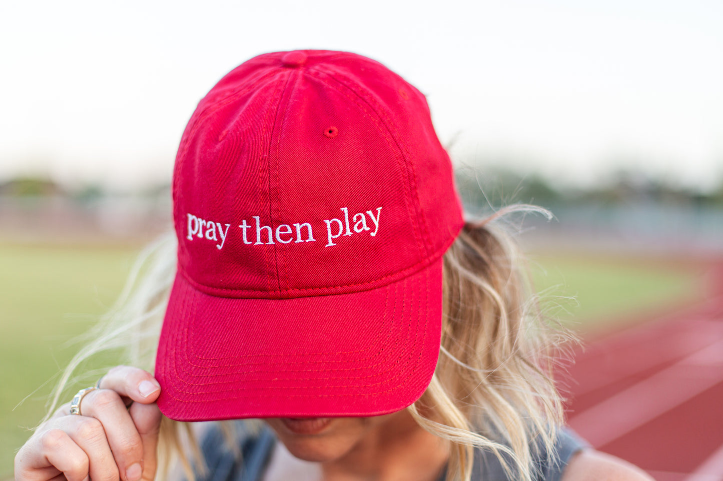 Pray Then Play Dad Hat